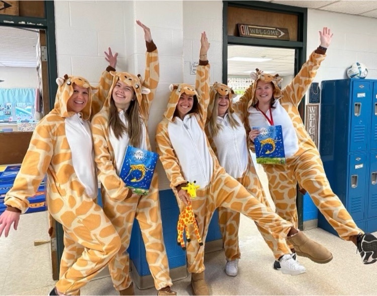 Staff dressed as giraffes! 
