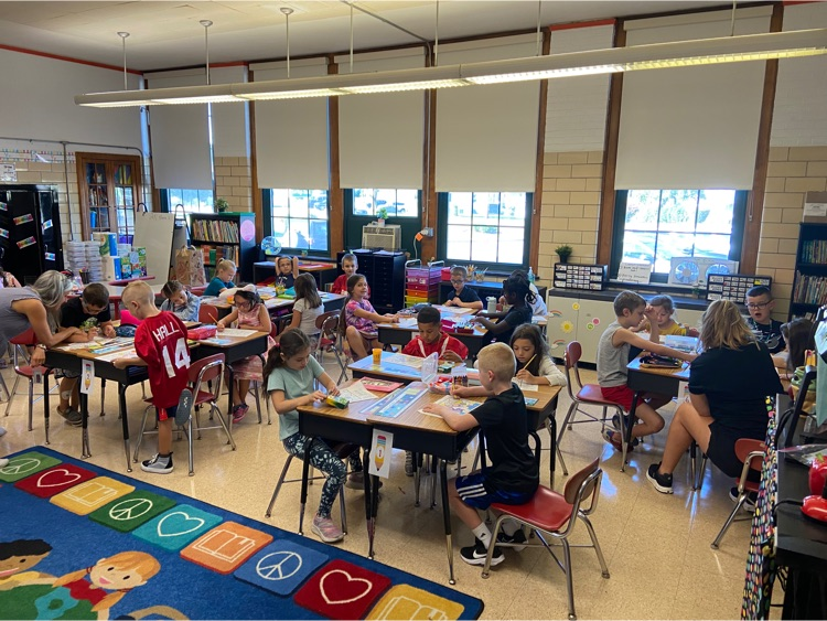 Gr 2 students working hard